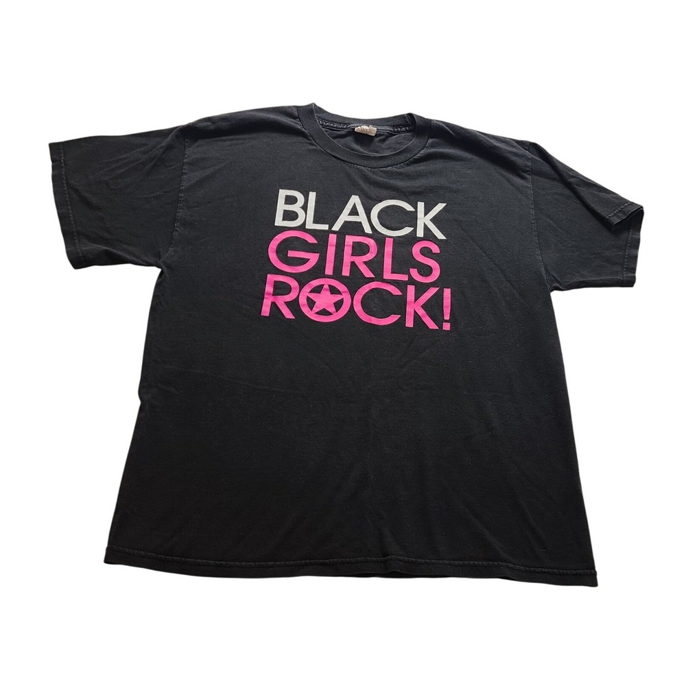 Black Girls Rock Graphic Women's T-Shirt Short Sleeve Crew Neck Pink‎ White Tee